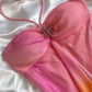 Pink Gradient Fashion Exquisite Beading Spaghetti Strap Long Chiffon Evening Gown Party Dress prom dressnv3579