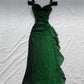 Black/Red/Green Shiny Gradient Elegant Tulle Long Ball Gown Evening Dress nv3315