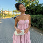 Pink Chiffon Sweet Dreamy Starfish Decorated Maxi Dress Long Evening Dress Party Dress nv2690