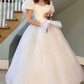 NiceVestidos – Weißes Prinzessin-Tüll-Ballkleid, langes, schlichtes Brautkleid NV5829