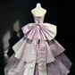Lavender Pink Ombre Princess Ball Gown Halter Corset Rhinestone Beaded Tiered Glitter Long Evening Gown  NV6995