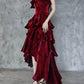 Wunderschönes rotes elegantes langes Meerjungfrau-Ballkleid aus Satin im Slim-Fit nv4819