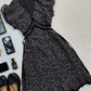 Black Floral Print Short Homecoming Dress V Neck Puff Sleeve Velvet Trim Lace Hem Vintage Cocktail Gown  NV6915