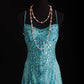 NiceVestidos – Blingbling, elegantes, märchenhaftes, türkisfarbenes Ballkleid mit Perlen, NV5789