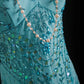 NiceVestidos – Blingbling, elegantes, märchenhaftes, türkisfarbenes Ballkleid mit Perlen, NV5789
