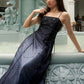 NiceVestidos – Langes, dunkles, exquisites Chiffon-Ballkleid mit Blumenmuster, Heimkehrkleid, Feenkleid, NV5585
