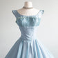 Blue tulle tube top fashion long pleated homecoming dress party dress nv3044