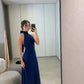 Blue Fashion Lace-up Suspender Long Ball Gown Evening Dress Party Dress nv2371