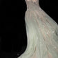 Pink Green Shiny Sequin Spaghetti Straps Fashion Elegant Long Tulle Ball Gown Evening Dress nv3125