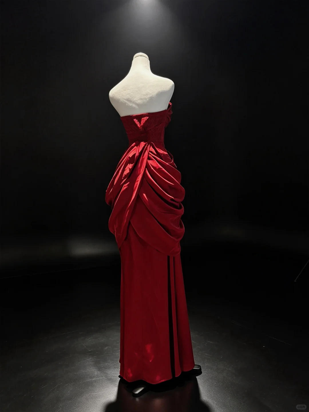 Burgundy Strapless Long Satin Formal Gown Draped Ruched Mermaid Evening Dress  NV6958