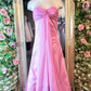 Robe de soirée longue en satin rose élégante et tendance, robe de demoiselle d'honneur, nv3567