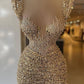 Robe de soirée de Noël courte de luxe à paillettes brillantes dorées, nouvelle collection, robe de retour à la maison nv3072
