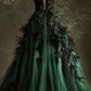 Green gorgeous exquisite black lace beaded long elegant ball gown evening dress nv3344