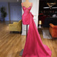 Pink Fashion Spaghetti Straps Rhinestone Heart-Shaped Neck Long and Short Sexy Elegant Trailing Ball Gown Evening Dress nv3278