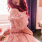 NiceVestidos - Robe de mariée longue en dentelle florale rose exquise NV5832