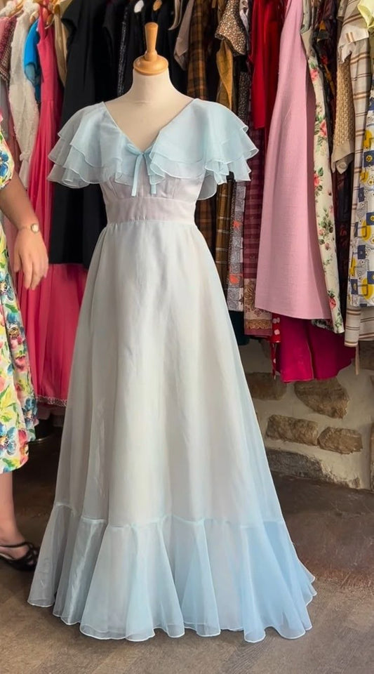 Blue elegant sweet long chiffon ball gown, evening dress, homecoming dress, party dress nv3711