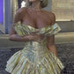 Gold Schlichtes ärmelloses modisches Plissee-Kurzballkleid Partykleid Homecoming-Kleid nv2174