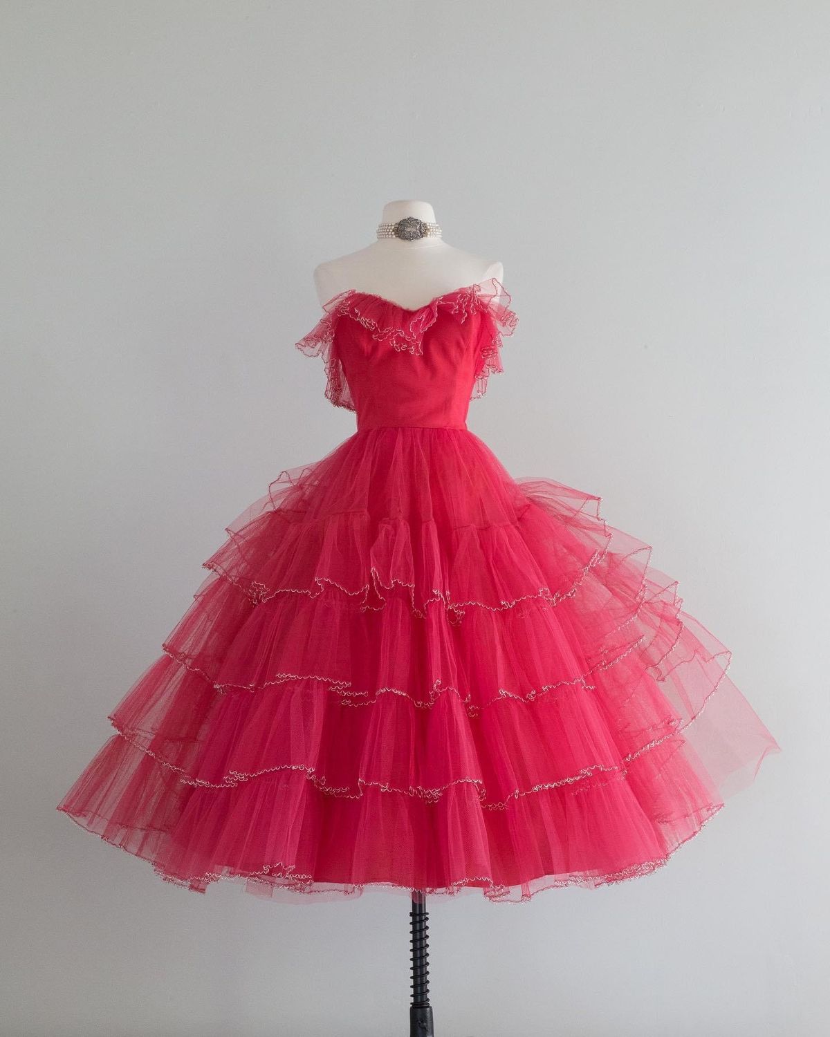 NiceVestidos - Robe de bal longue en tulle rose nv5477