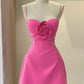 Süßes Minikleid mit rosa Rosen, kurzes Kleid für Abschlussball, Party, nv1691