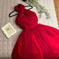Robe courte en tulle à la mode Croix-Rouge pour les fêtes d'anniversaire et les vacances nv3147