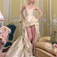 Champagne Fashion Strapless Long Satin Ball Gown Evening Dress nv3325