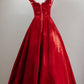 Red vintage fashion wide straps long velvet elegant ball gown evening dress party dress nv3394