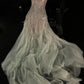 Pink Green Shiny Sequin Spaghetti Straps Fashion Elegant Long Tulle Ball Gown Evening Dress nv3125