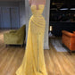 Robe de soirée longue jaune luxueuse et élégante à paillettes, robe de bal nv3478