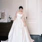 Strapless Cowl Satin Ballgown Wedding Dress with Pockets  NV7387