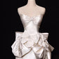 Robe de soirée courte en satin blanc, exquise, à perles, à la mode, robe de soirée d'anniversaire, nv5284