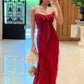 Red bow tube top long elegant tulle ball gown evening dress party dress nv3056