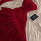 Robe de soirée longue en mousseline de soie à volants, élégante et florale, style bal de promo, rouge, nv3550