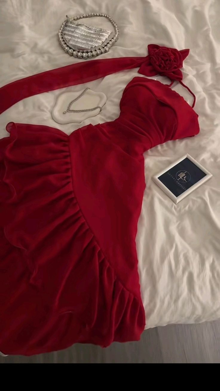 Robe de soirée longue en mousseline de soie à volants, élégante et florale, style bal de promo, rouge, nv3550