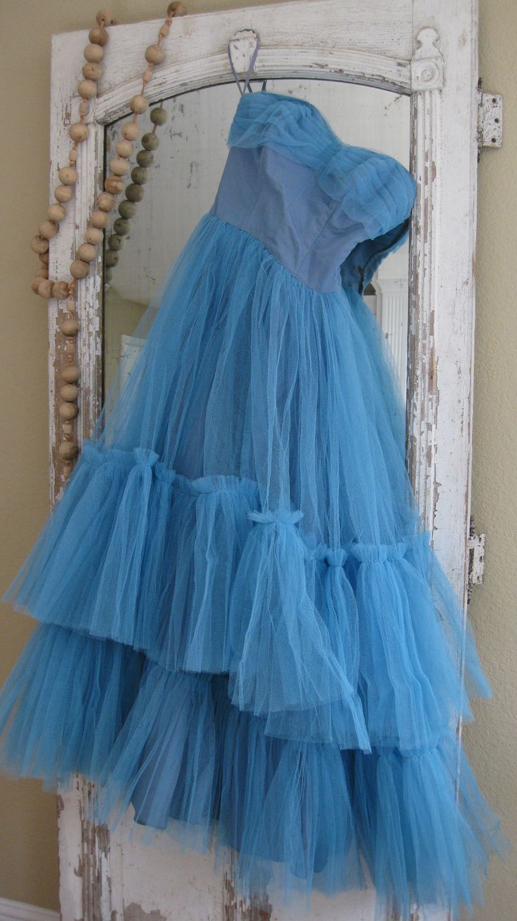 Blue Fashion Strapless Long Tulle Ball Gown Evening Gown Party Dress nv3319