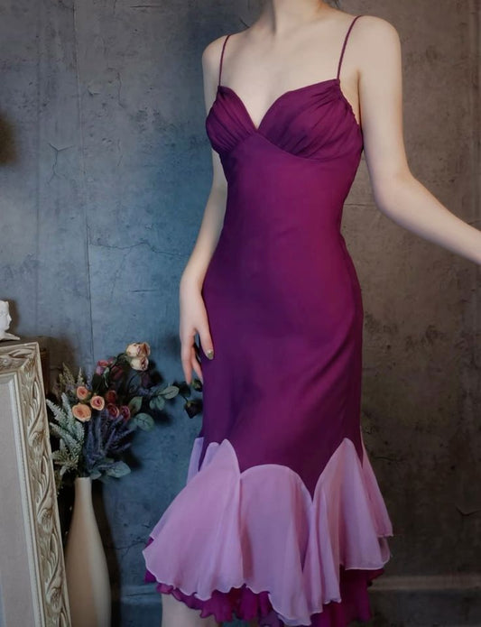 NiceVestidos - Robe de bal élégante longue en satin violet nv5576