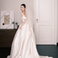 Ivory Off The Shoulder Satin Bridal Gown, Sweetheart Ballgown Wedding Dress  NV7278