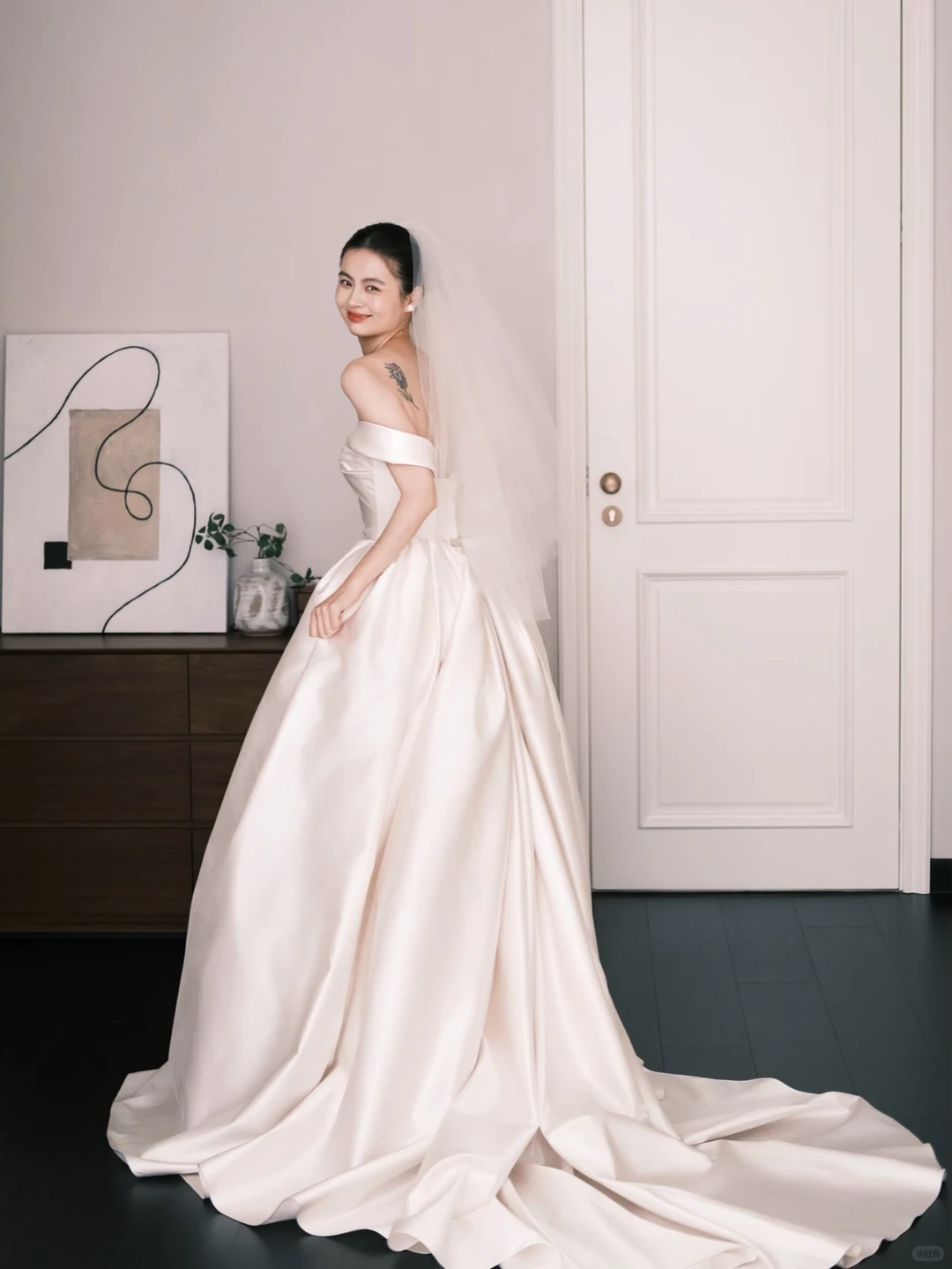 Ivory Off The Shoulder Satin Bridal Gown, Sweetheart Ballgown Wedding Dress  NV7278