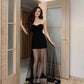 Schwarzes Tube-Top, sexy, langes Ballkleid, Abendkleid, Partykleid, NV2182