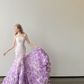 Lavender Ombre Strapless Mermaid Prom Dress 3D Flower Petal Train  NV7140