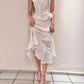 Robe de soirée élégante en dentelle, col en cœur, blanc ivoire, longue, style vintage, robe de bal, robe de soirée, robe de soirée, nv4164