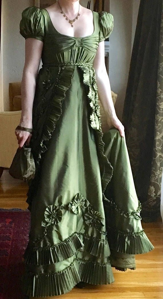 NiceVestidos – Kurzärmeliges Retro-Kleid, langes grünes Satin-Regalia-Kleid, hochtaillierter Rock tNV6000