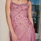 NiceVestidos - Robe de bal mi-longue perlée rose NV5692