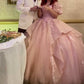 NiceVestidos - Robe de mariée longue en dentelle florale rose exquise NV5832