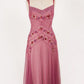 NiceVestidos - Robe de bal mi-longue perlée rose NV5692