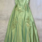 Robe de soirée longue style sirène, vert sauge/rose, vintage, col en V, bretelles spaghetti, dos nu, robe de bal formelle, nv3599