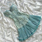 Robe de soirée verte courte en dentelle, tenue de fête d'anniversaire nv4354