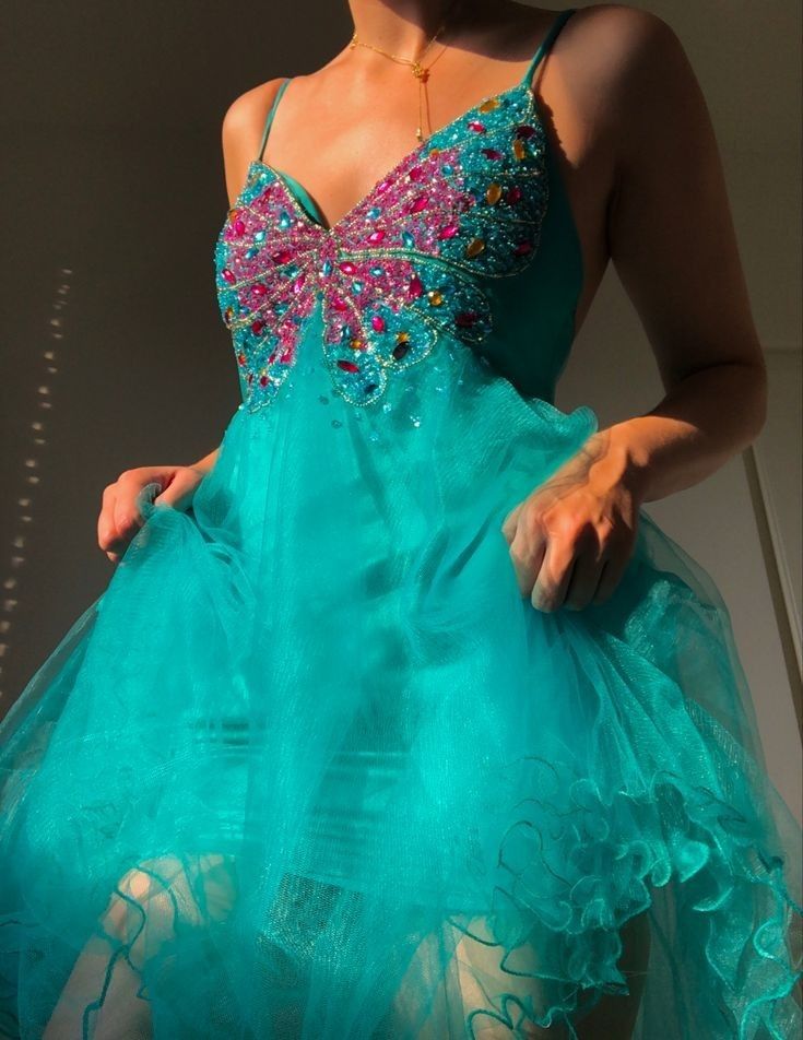 Robe courte en tulle bleu perlé pour soirée, anniversaire, cocktail, nv4656