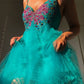Robe de soirée courte en mousseline de soie, motif papillon, perles, bleu sarcelle, fantaisie, fée, robe de bal, robe de fête d'anniversaire, nv5191