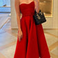 Red simple elegant tube top long ball gown evening dress party dress nv2295