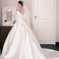 Off The Shoulder Long Sleeve Satin Ballgown Wedding Dress Bridal Gown  NV7199